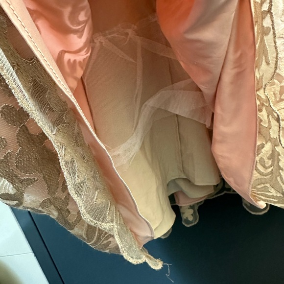 Eliza J Pink & Gold Lace Midi Dress - Picture 4 of 10